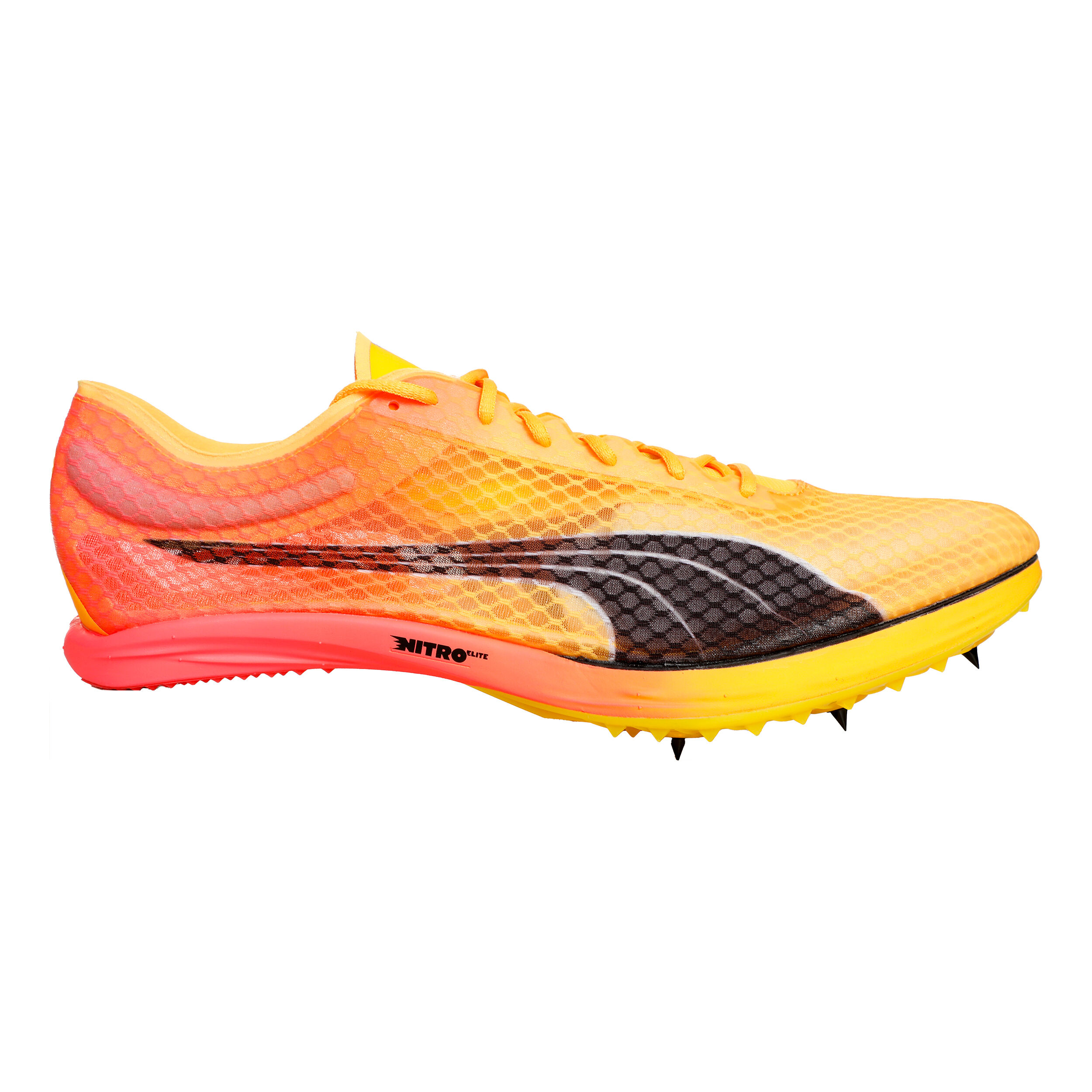 EvoSPEED Distance Nitro Elite 2 Spike Shoes Yellow Orange