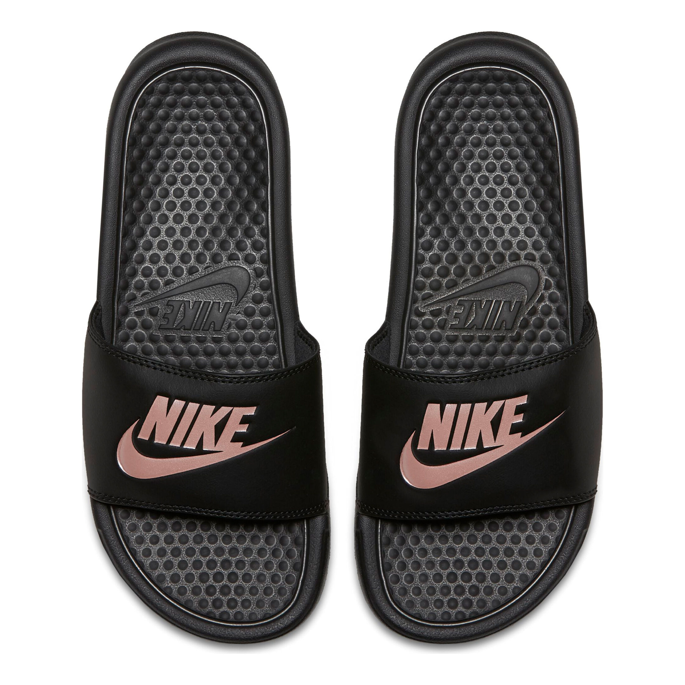 Buy Nike Benassi Just Do It Slippers Women Black Gold in size 35 5 online Running Point UK