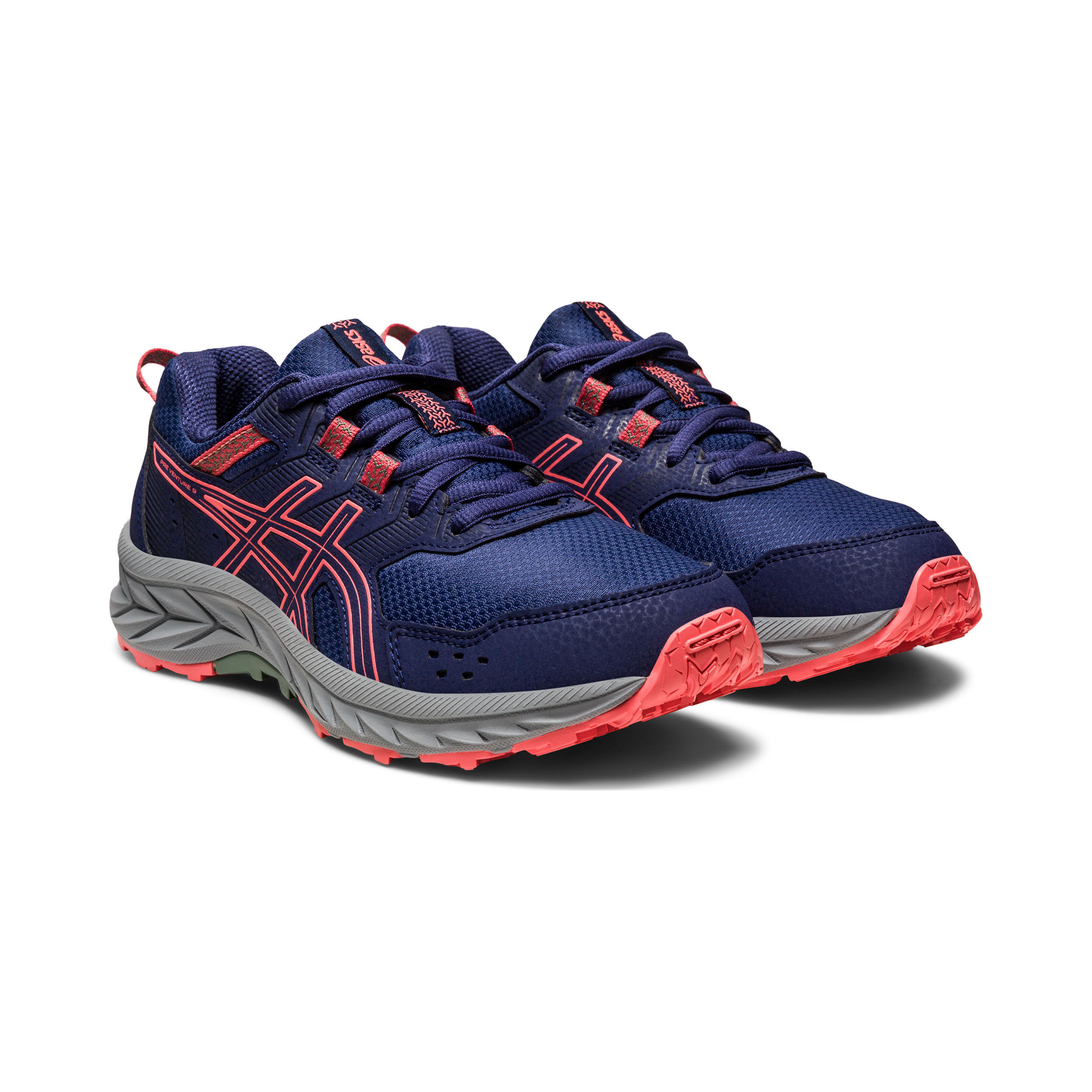Buy ASICS Pre Venture 9 GS Trail Running Shoe Kids Blue Coral online Running Point UK