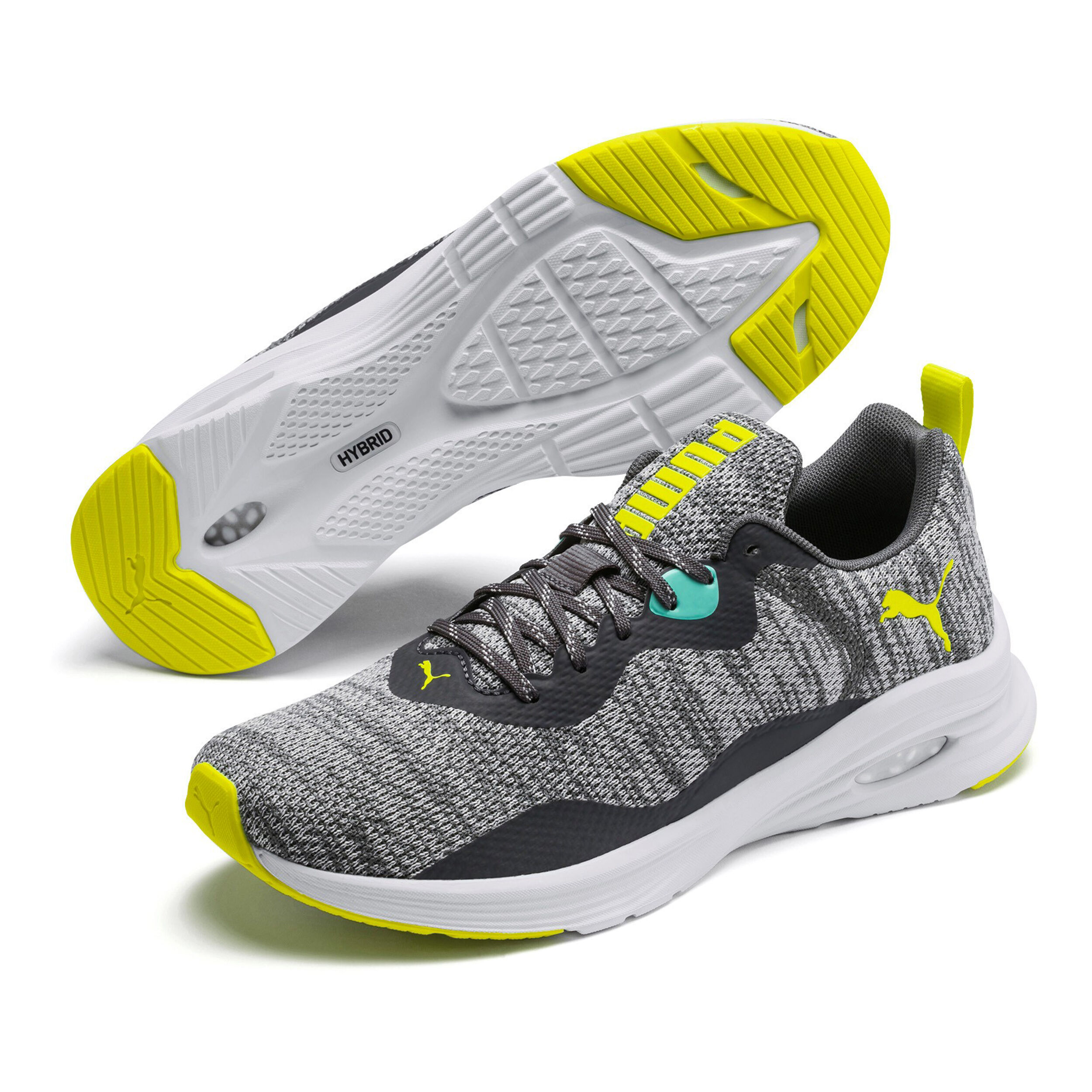 Hybrid Fuego Knit Sneakers Men Grey White