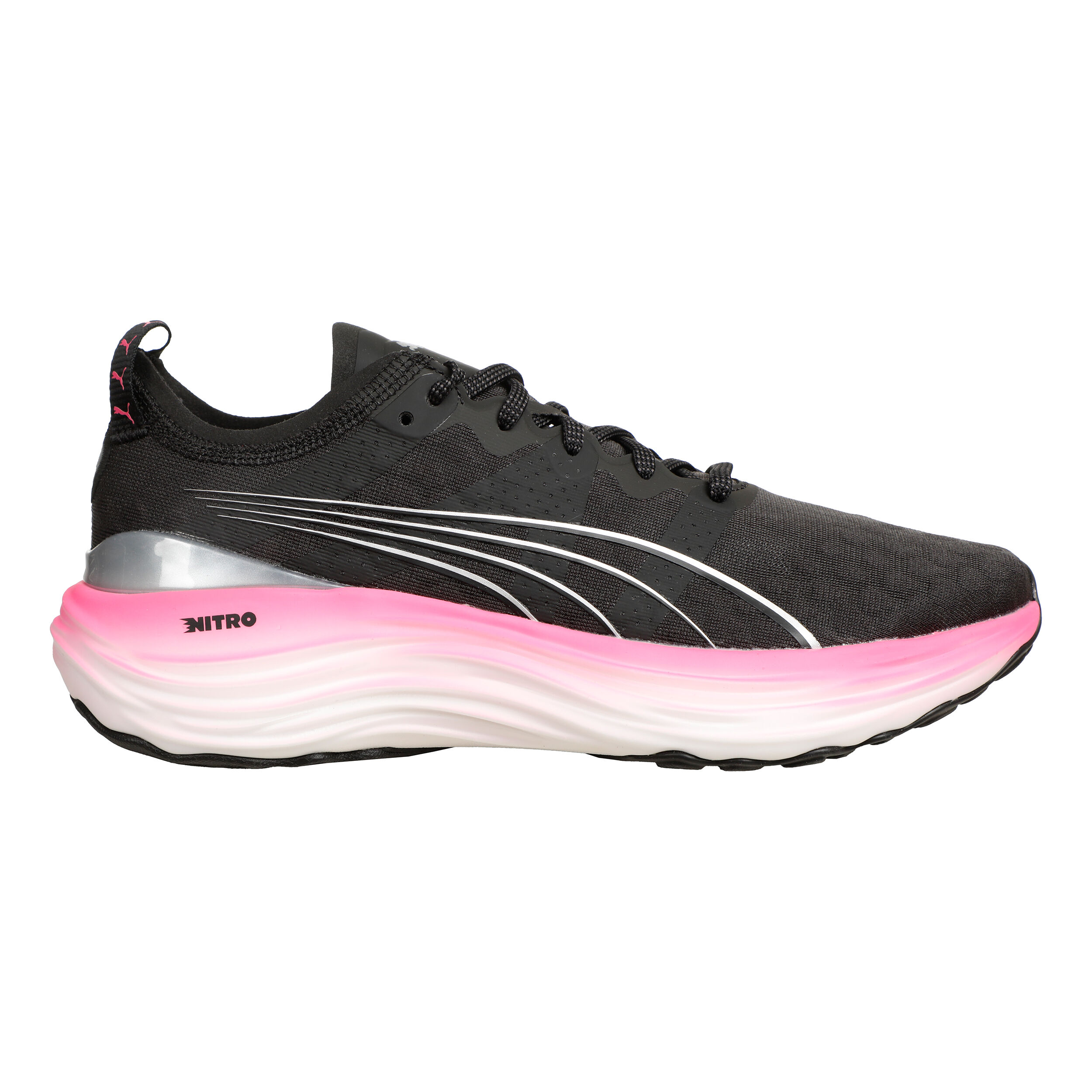 Puma pink 2025 and black shoes