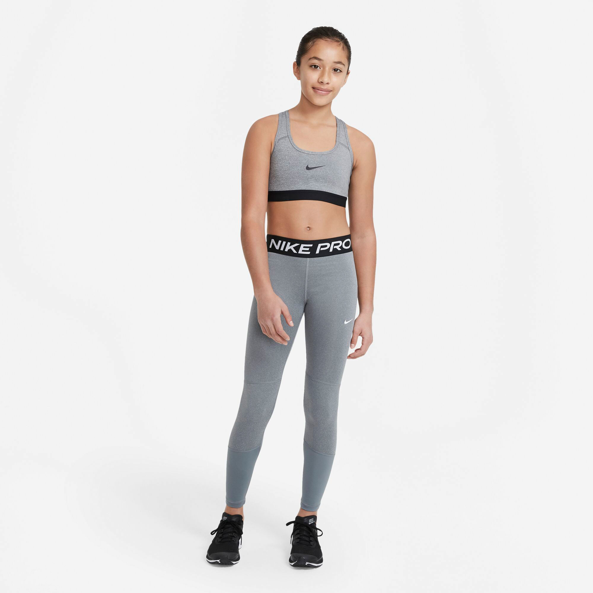Buy Nike Pro Tight Girls Grey Black online Running Point UK