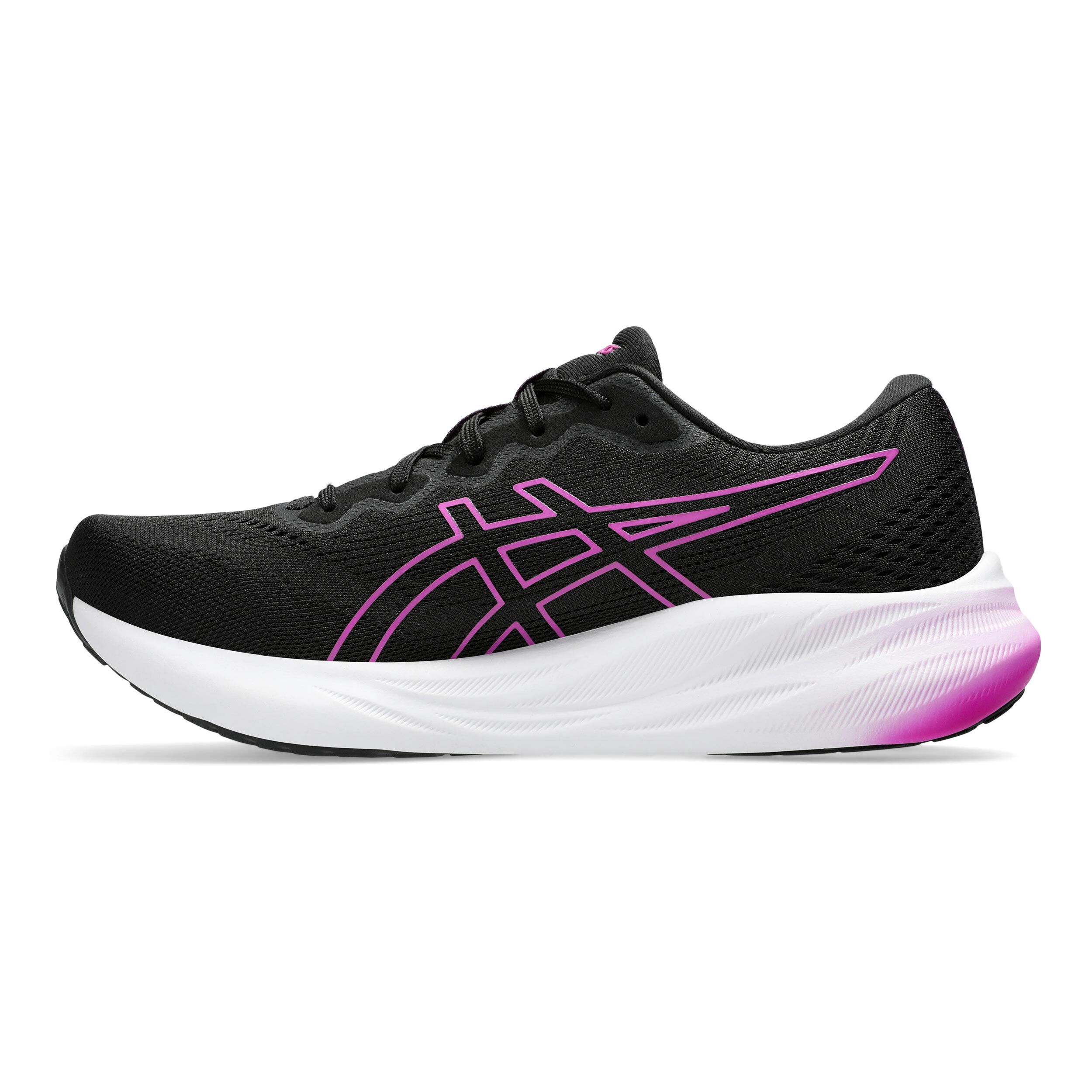 Black asics pink bottom shop