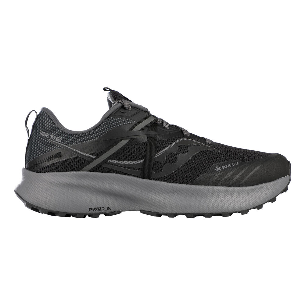 saucony ride 15 tr gtx trail running shoe men - black, grey, size 7.5
