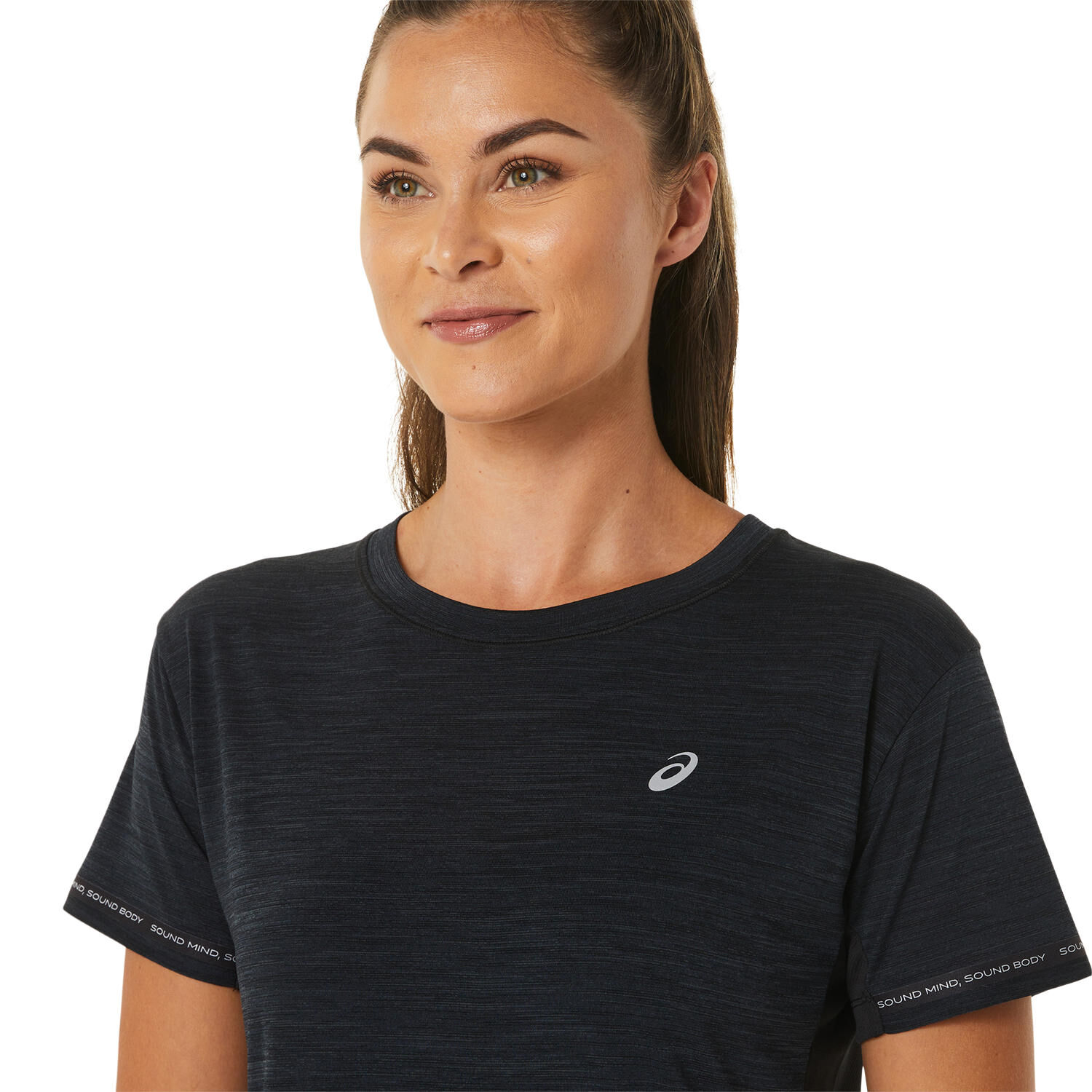 Race Crop Running Shirts Women Black