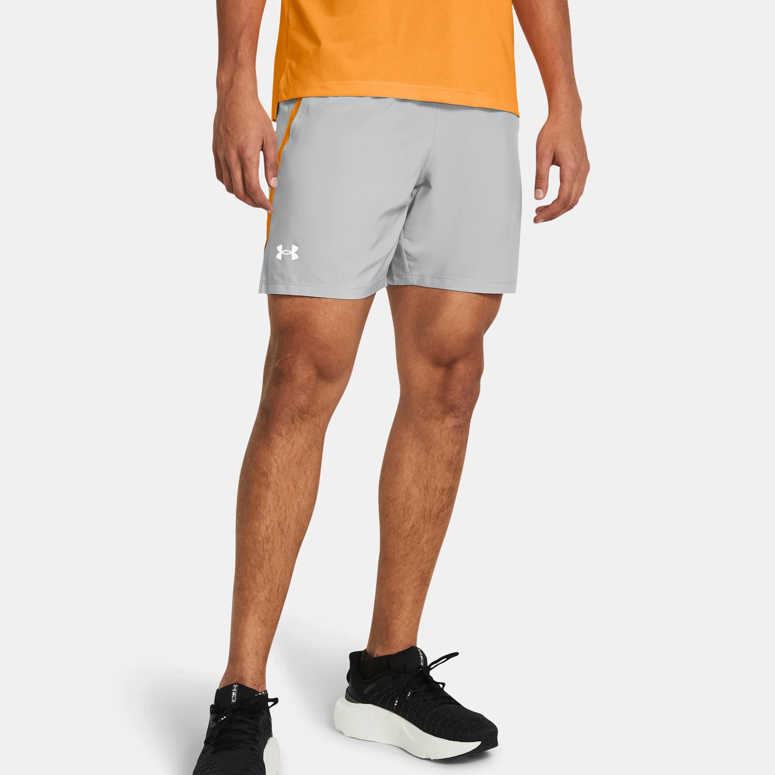 Buy Under Armour Launch 7 Inch Shorts Men Grey Orange online Running Point UK